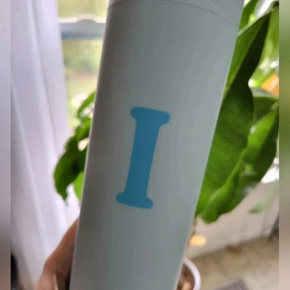 Monogram I blue tumbler straw and lid cup 20 oz women's accessories backpack bag - Picture 6 of 6